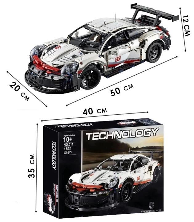 Конструктор Porsche 911 RSR Racing 1631 деталь 1:10 (29094928) - фото 4 Конструктор Porsche 911 RSR Racing 1631 деталь 1:10 (29094928) - фото 4