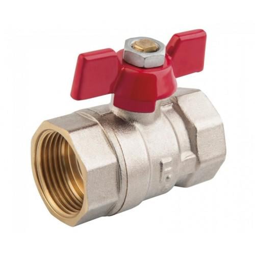 Кран шаровой Ferro Standard KMS3 1" ВВ бабочка (247598)