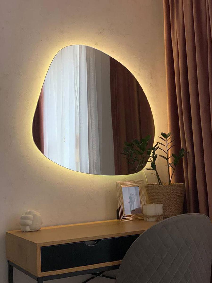 Зеркало с подсветкой Сердце дракона M 70х70 см (10003M-7070stW)