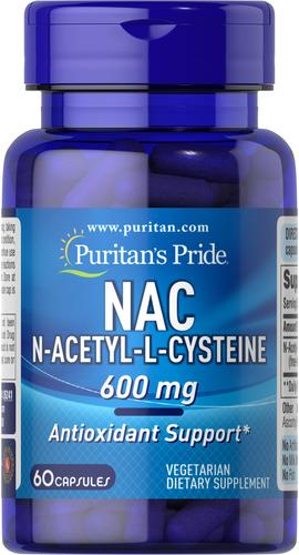 Диетическая добавка NAC Puritan Pride NAC N-Acetyl Cysteine ​​600 мг 60 капс. (026241)