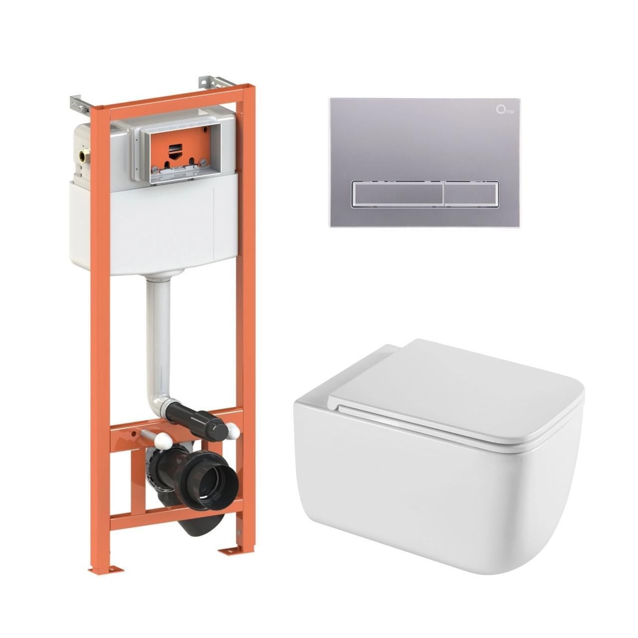 Комплект для ванной комнаты Qtap подвесной унитаз Gemini Ultra Quiet и комплект установки Nest 4в1 линейная клавиша (2610410305) Комплект для ванной комнаты Qtap подвесной унитаз Gemini Ultra Quiet и комплект установки Nest 4в1 линейная клавиша (2610410305)