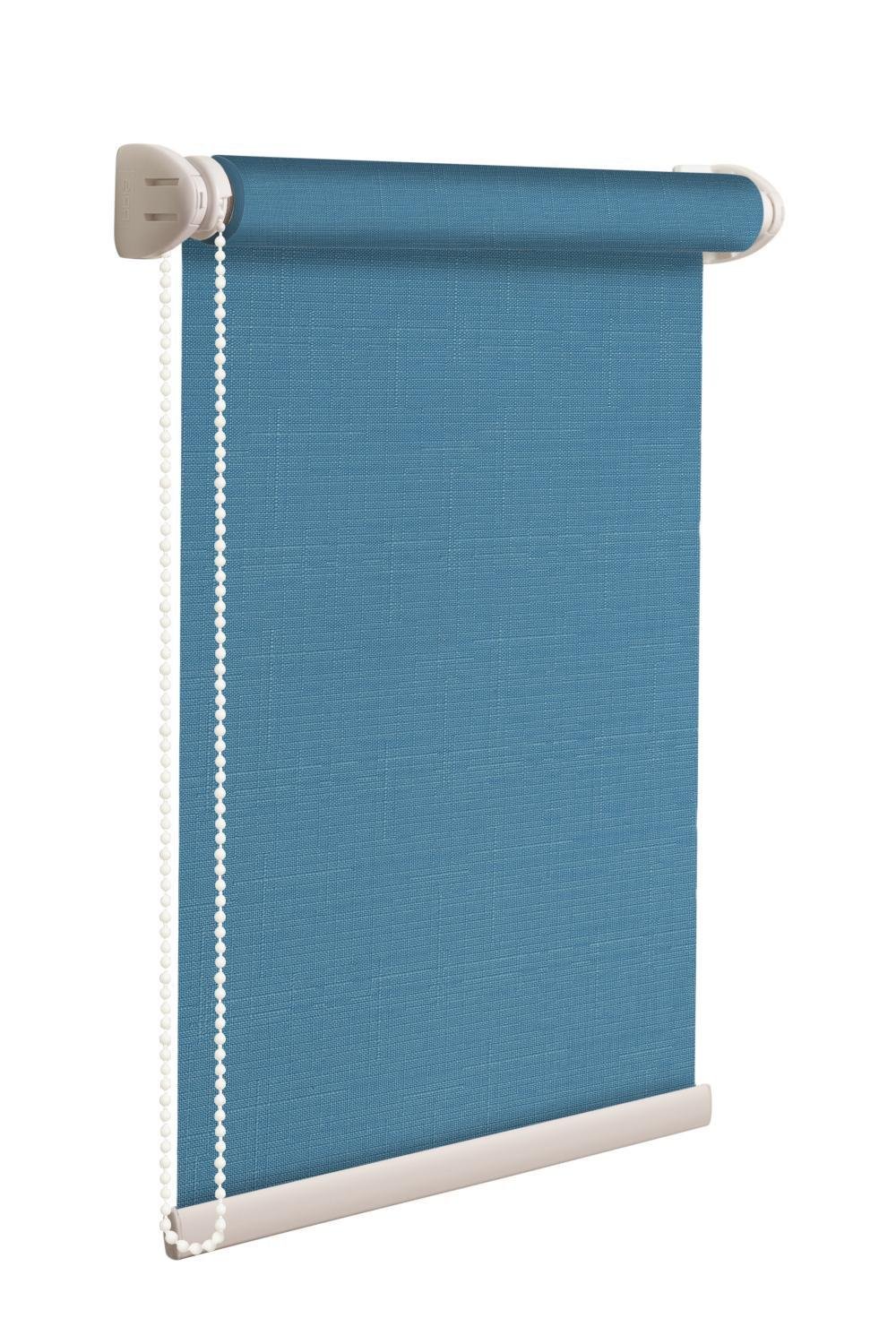 Ролета тканинна NewTex Льон LUX 50х165 см Синій (874)