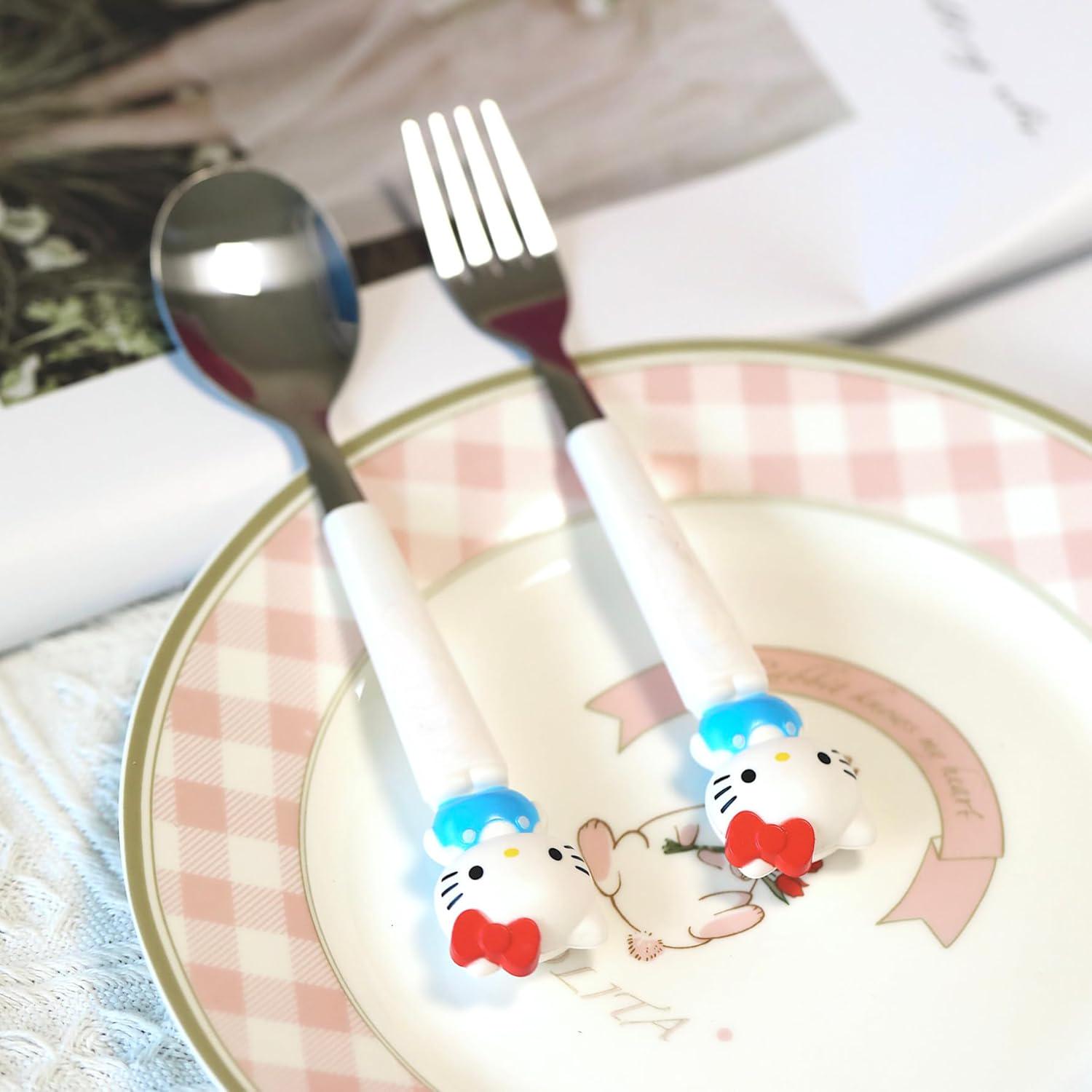 Столовые приборы детские ложка и вилка Hello Kitty из нержавеющей стали - фото 3 Столовые приборы детские ложка и вилка Hello Kitty из нержавеющей стали - фото 3