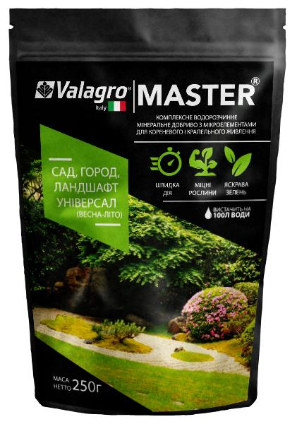 Удобрение комплексное минеральное универсальное для сада огорода Valagro Master NPK 20.20.20 весна-лето 250 г