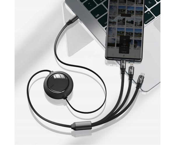 Кабель Data BASEUS CAMLC-MJ01 micro-USB/Lightning/Type-C 3,5A 66W 1,2 м Black (24401) - фото 4 Кабель Data BASEUS CAMLC-MJ01 micro-USB/Lightning/Type-C 3,5A 66W 1,2 м Black (24401) - фото 4