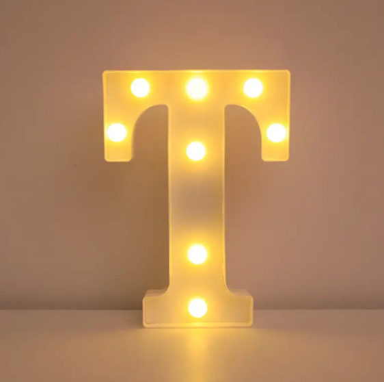 Літера з підсвіткою T об'ємна маленька 21x17 см Білий (553110/19) Літера з підсвіткою T об'ємна маленька 21x17 см Білий (553110/19)