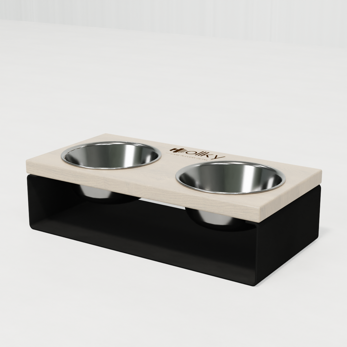 Миски на подставке из цельного металлического листа для собак и котов Hollky SteelWood S 2х0,45 л (SWS-36188-BLWH) - фото 7 Миски на подставке из цельного металлического листа для собак и котов Hollky SteelWood S 2х0,45 л (SWS-36188-BLWH) - фото 7