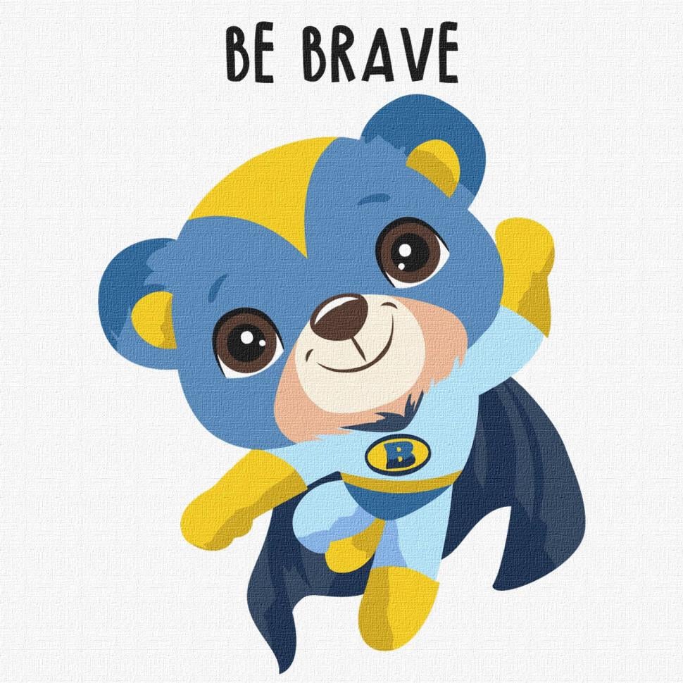 Картина за номерами Ideyka Сміливе ведмежа KHO6100 30x30 см (RLT37063)