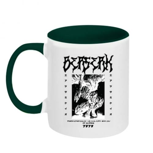 Чашка двухцветная Берсерк манга 320 мл Бело-зеленый (14529144-30-187558)