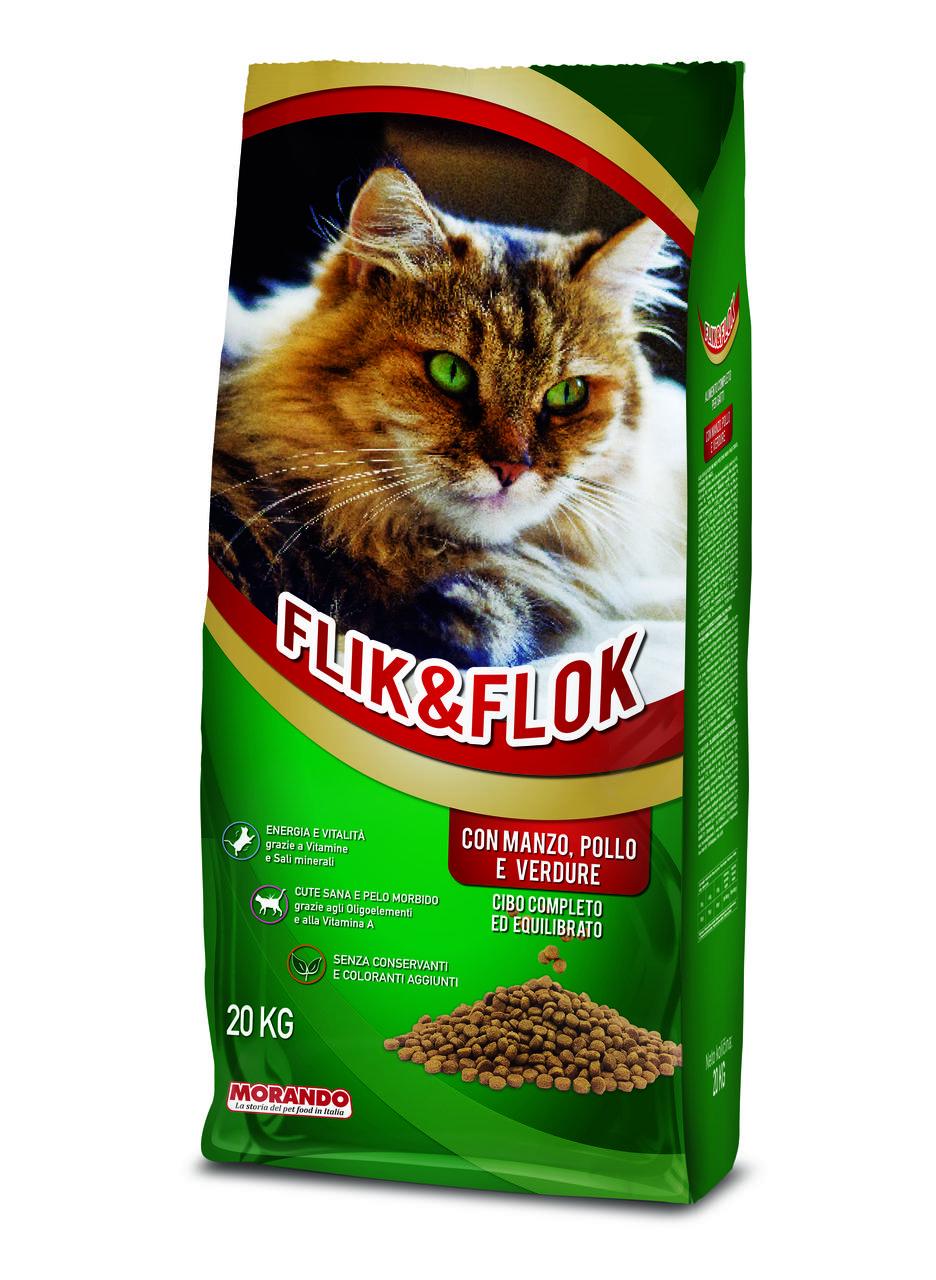 Корм Корм ​​сухой Flik & Flock для кошек с говядиной курицей злаками и овощами поддержка жизненной энергии 20 кг