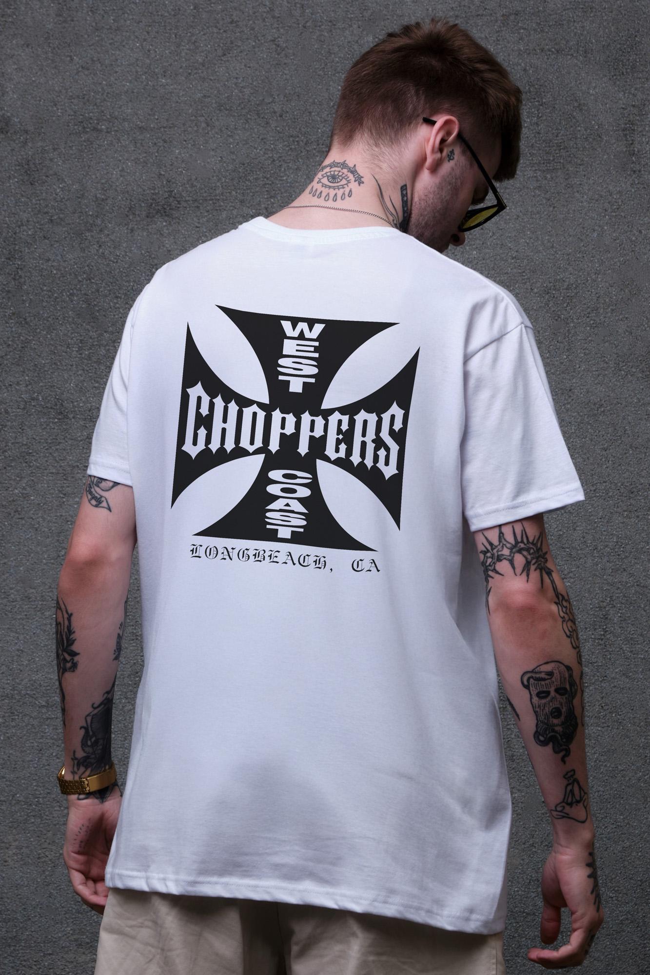 Футболка чоловіча Without з принтом Choppers оверсайз S/M White (S8049452) Футболка чоловіча Without з принтом Choppers оверсайз S/M White (S8049452)