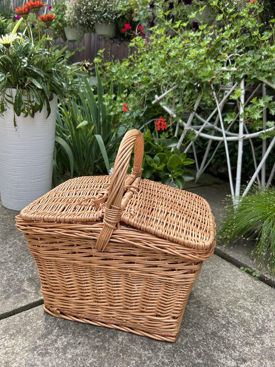 Корзина плетеная Сімейний Затишок из лозы с ручкой и крышкой - фото 10