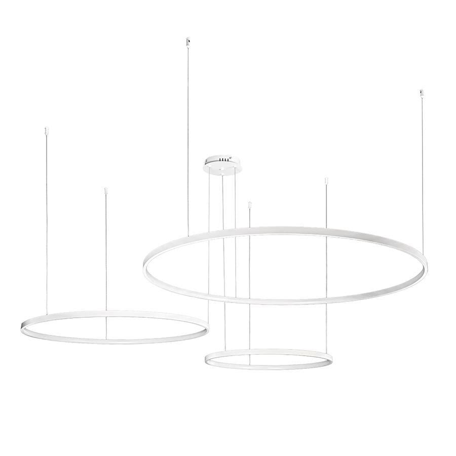 Люстра подвесная светодиодная кольца Levistella 7529832-3B LED 600/800/1000 Белый