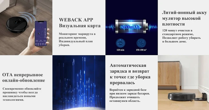 Робот-пылесос Abir X6 с баком для воды и управление приложением 2600 мАч Черный (122600) - фото 6 Робот-пылесос Abir X6 с баком для воды и управление приложением 2600 мАч Черный (122600) - фото 6