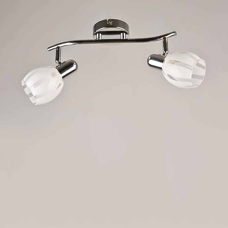 Люстра потолочная Light House SRS-16234/2 с поворотным плафоном на две лампы Хром/Белый