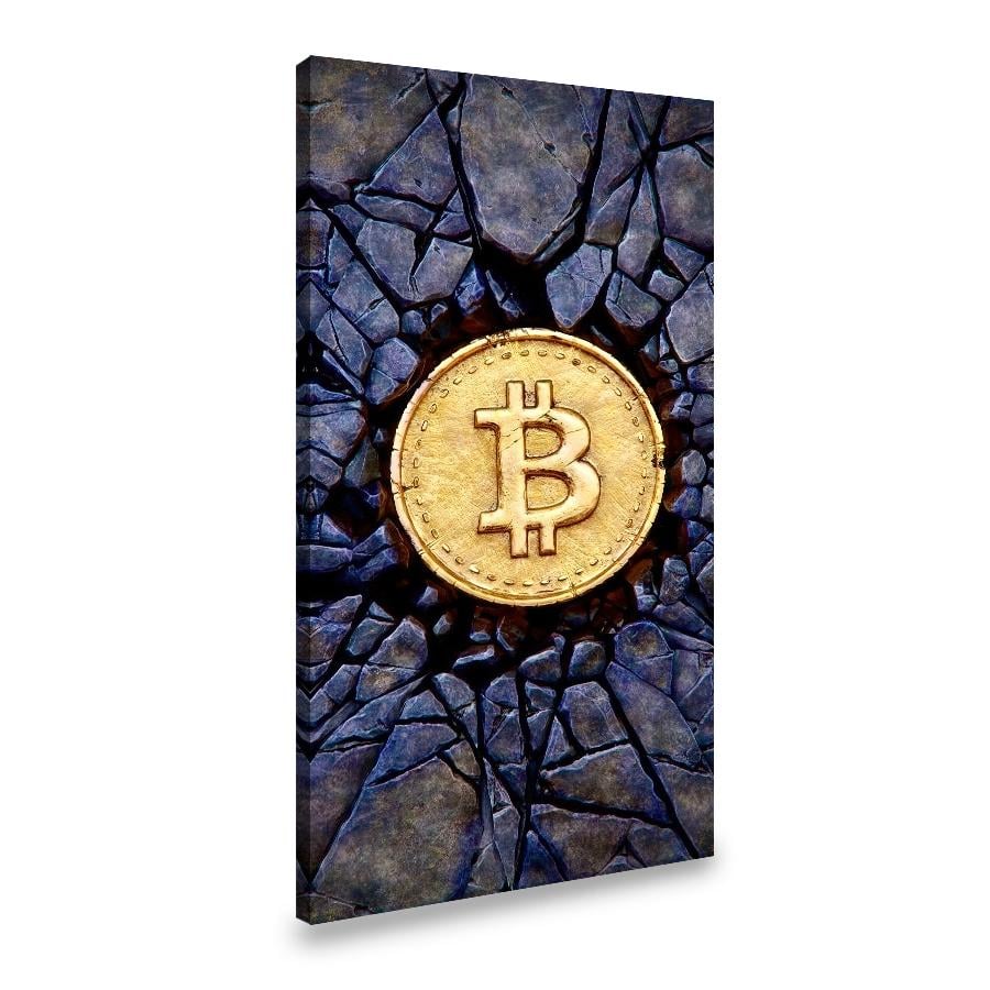 Картина на полотні Золота монета біткоїн 80x40 см (211VP_L)