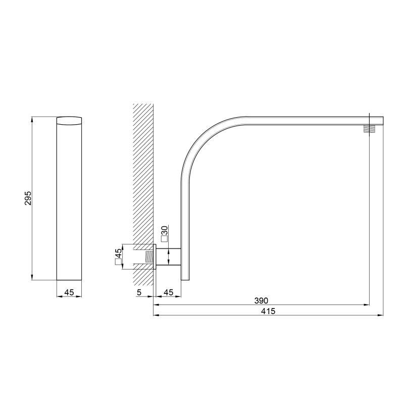 Кронштейн для верхнего душа Qtap Trubice 422NС - фото 2