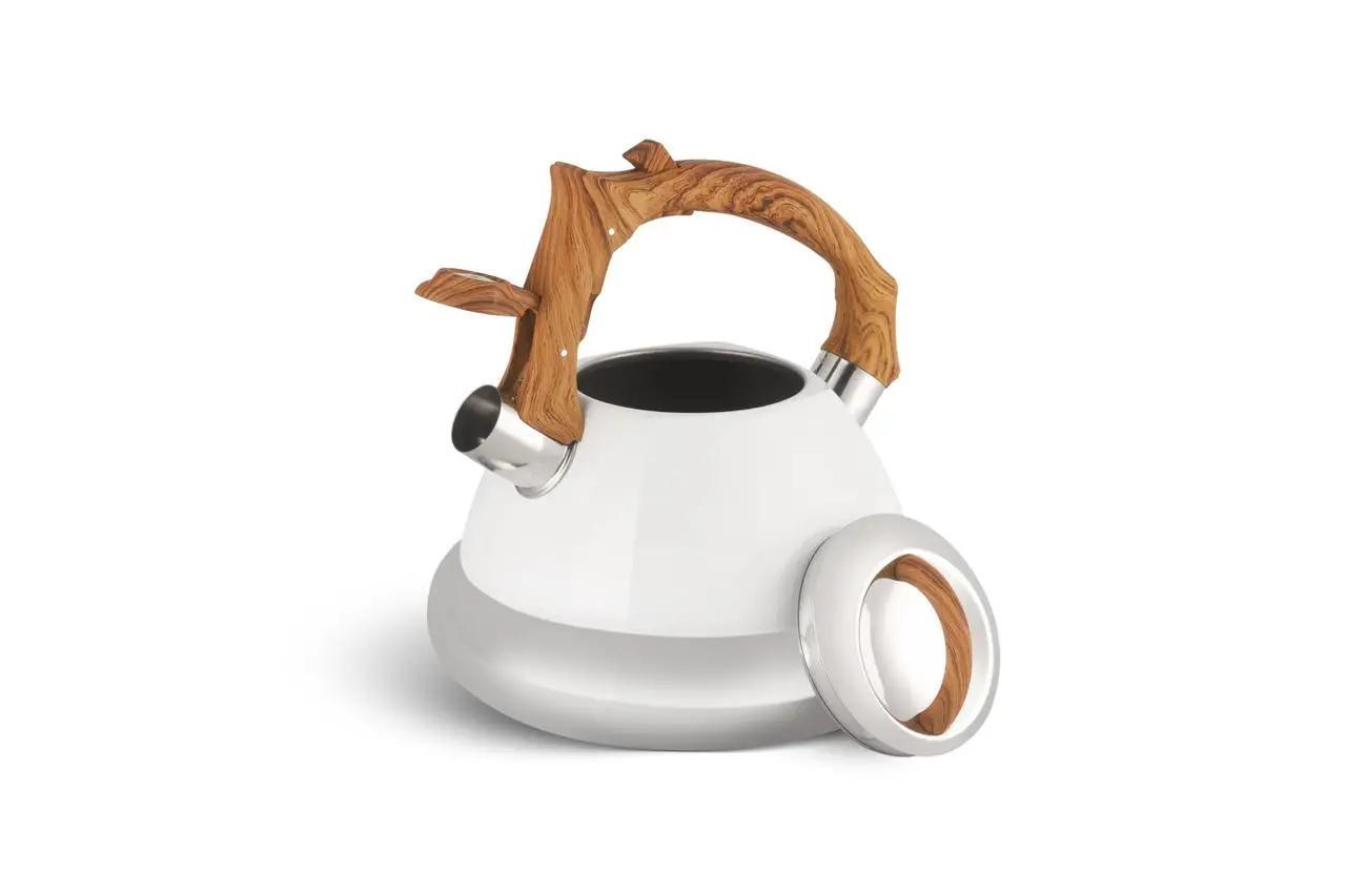 Чайник с свистком для индукционных плит Edenberg EB-8823 из нержавеющей стали 3 л Белый (2530556737) - фото 2