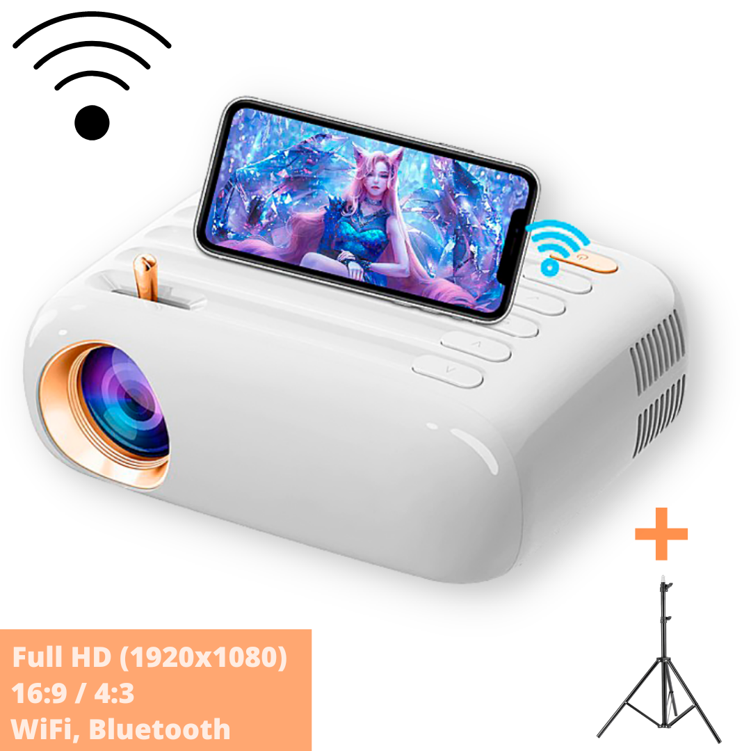 Проектор HD XPRO XXR Wi-Fi Screen Mirroring 3500 lm Bluetooth с треногой 1 м (57f02c13) - фото 2