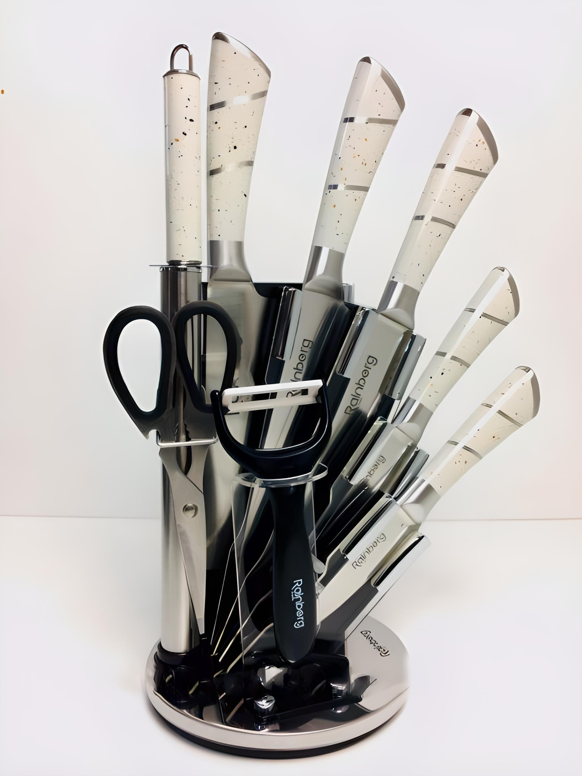 Набір ножів Rainberg RB 8804 ручка Білий