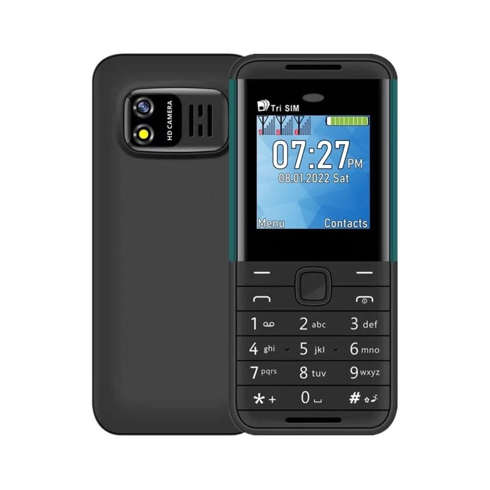 Мобільний телефон Aiek BM5310 3sim міні Чорно-зелений (2163830359)