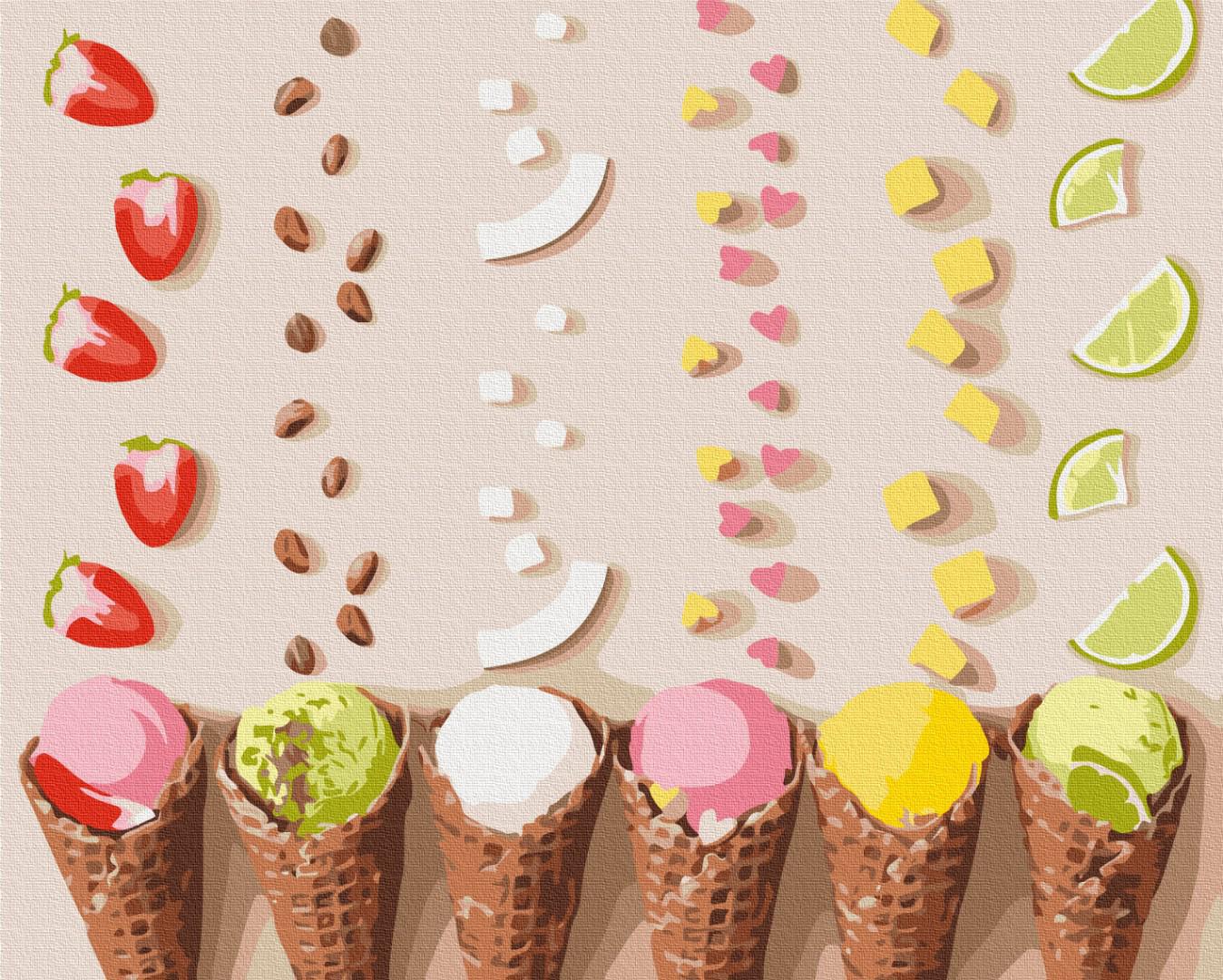 Картина по номерам Brushme Premium Кольорове морозиво 40x50 см (PBS53596)