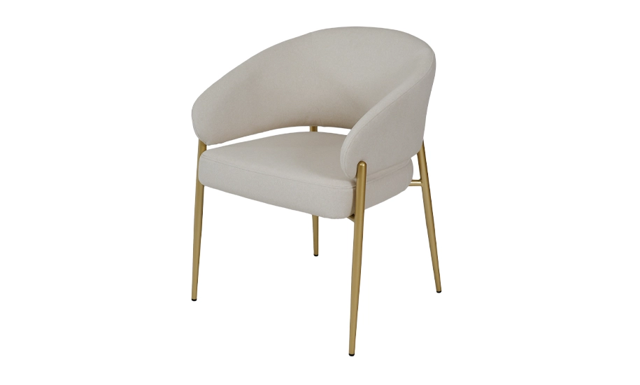 Стілець Мальта тканина метал золоті ніжки Айворі (2147483828)