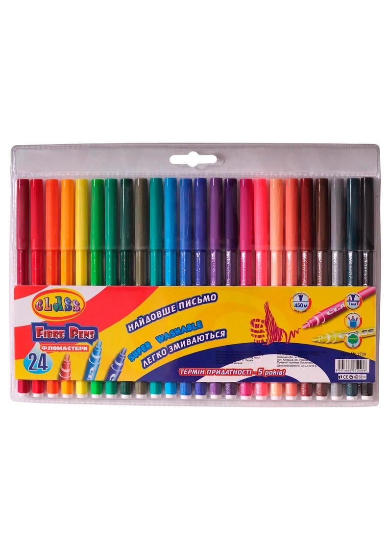 Фломастери CLASS PREMIUM Легке змивання 24 кольора (2724)