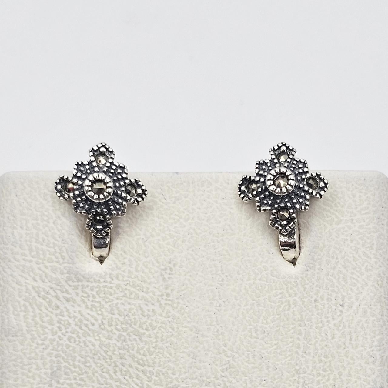 Серебряные серьги с марказитом 2,78 г (2984110764) Серебряные серьги с марказитом 2,78 г (2984110764)