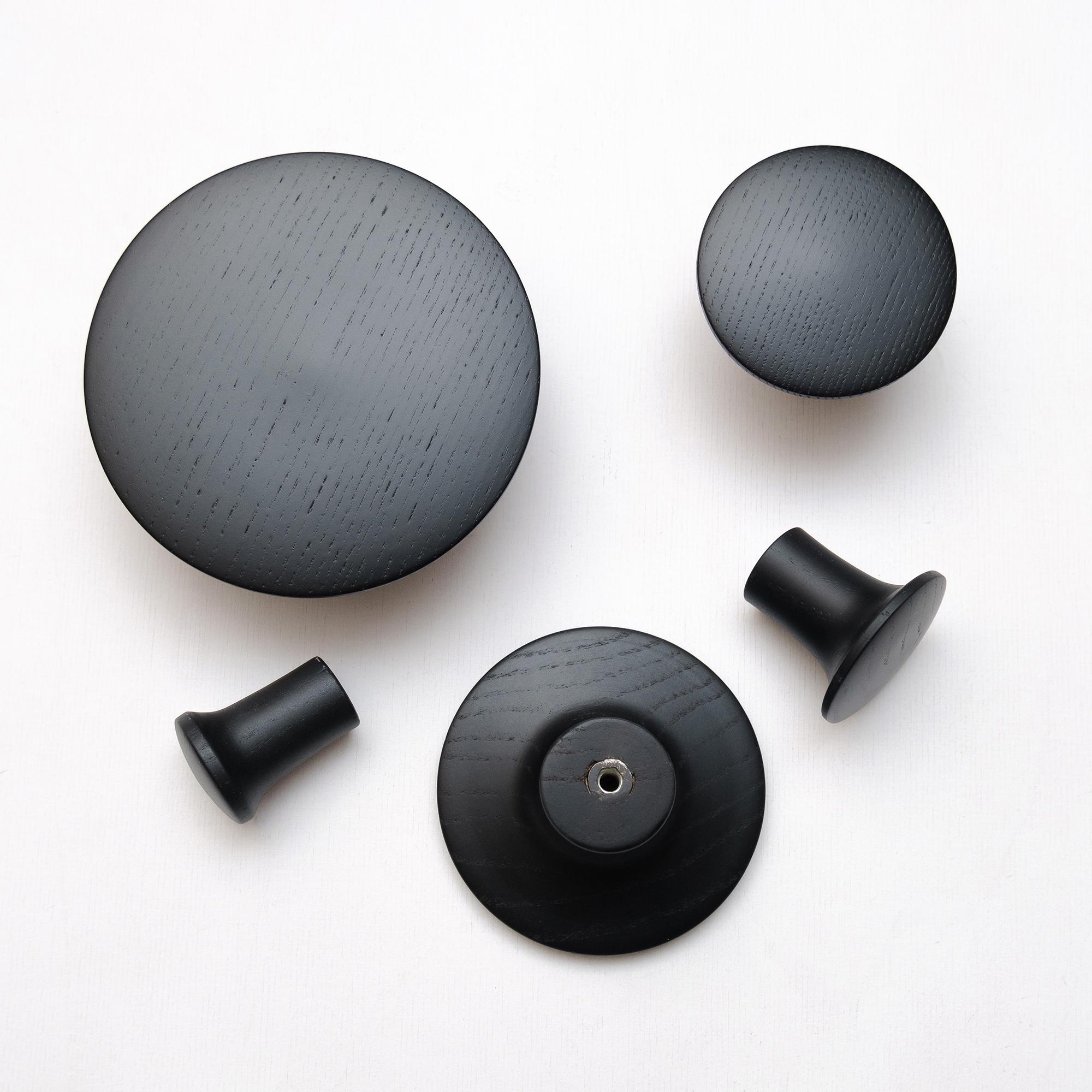 Набор деревянных крючков для одежды ø 35-120 мм 5 шт. Черный (50123) - фото 2