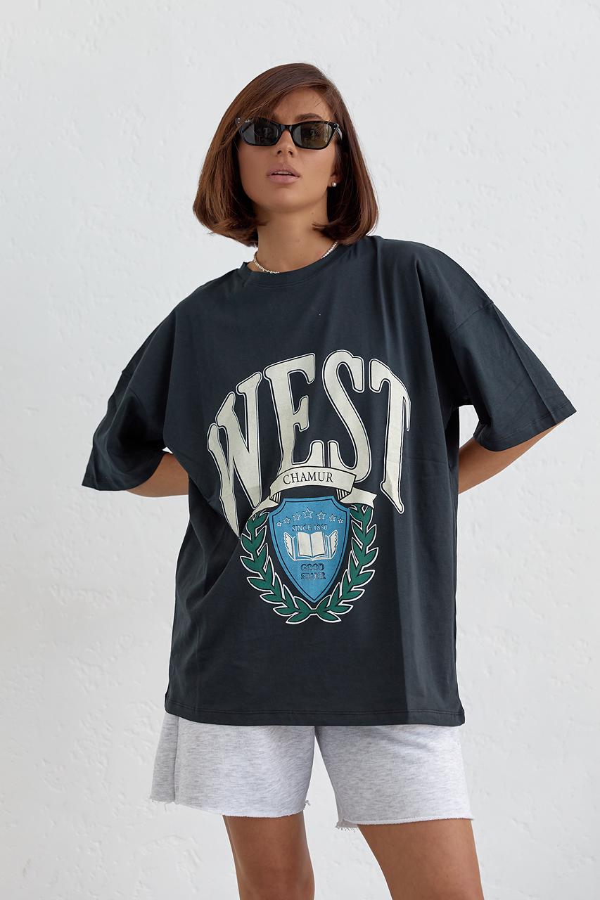 Футболка оверсайз "West" M Черный (11092157) Футболка оверсайз "West" M Черный (11092157)