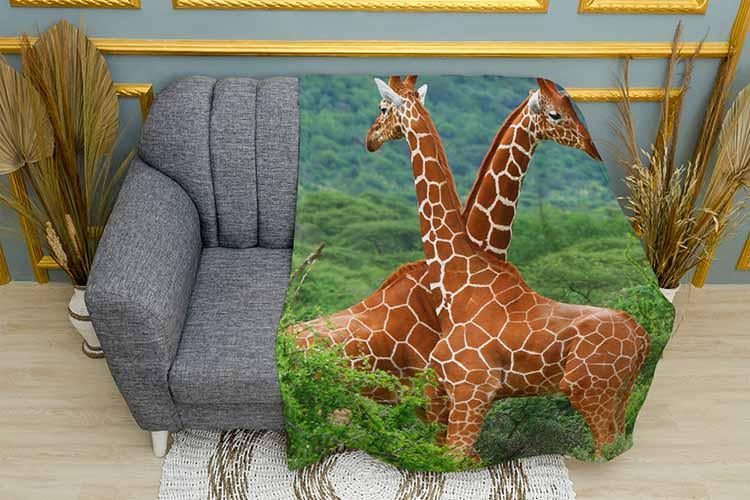 Плед Giraffes in love плюш двошаровий 135х150 см (113482-2)