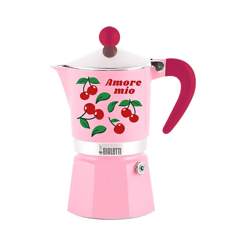 Гейзерная кофеварка Bialetti Rainbow 3TZ 130 мл Pink Cherries (0006666)