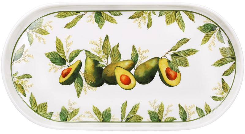Набор овальных фарфоровых сервировочных блюда 30х16 см 3 шт. Avocado Garden Набор овальных фарфоровых сервировочных блюда 30х16 см 3 шт. Avocado Garden