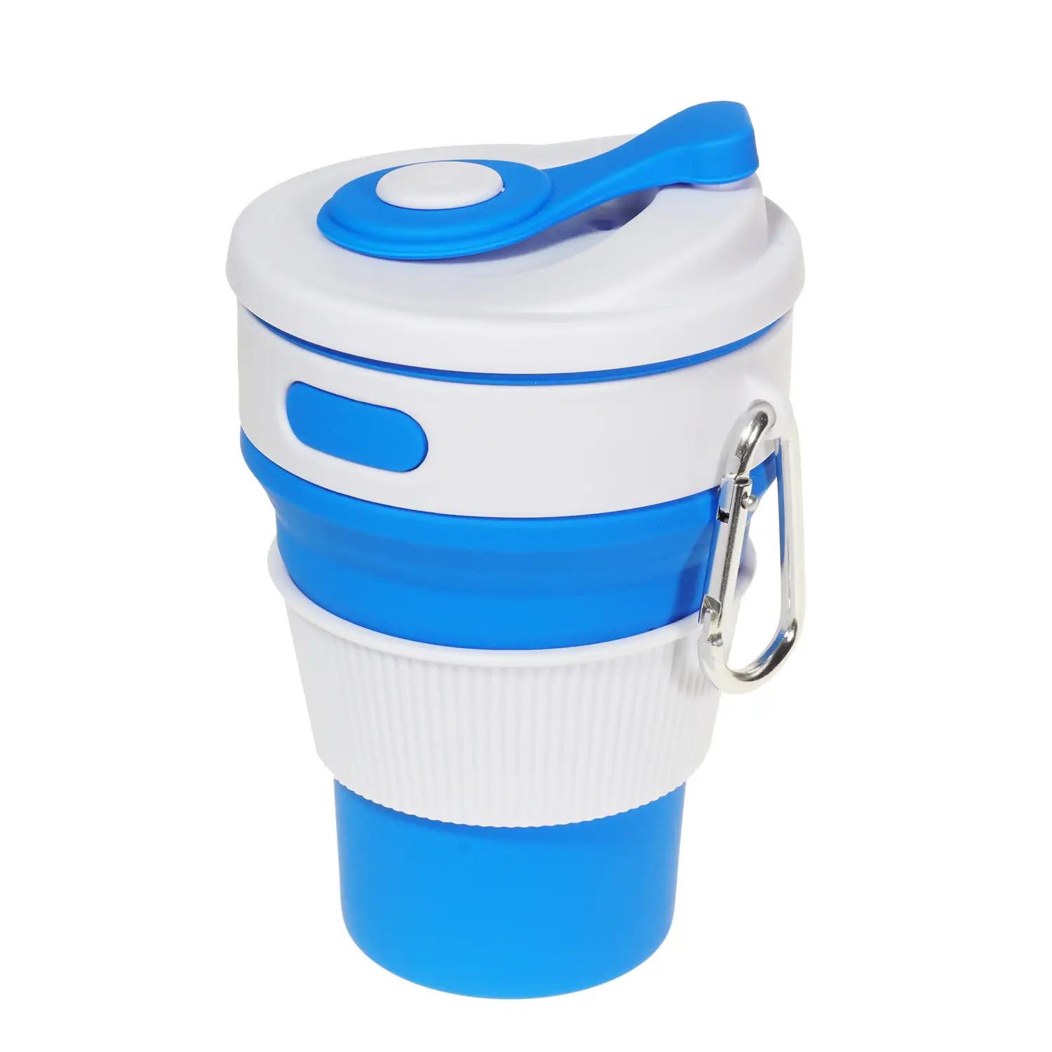 Складной стакан с крышкой Wellamart силикон Голубой (7137-0001)