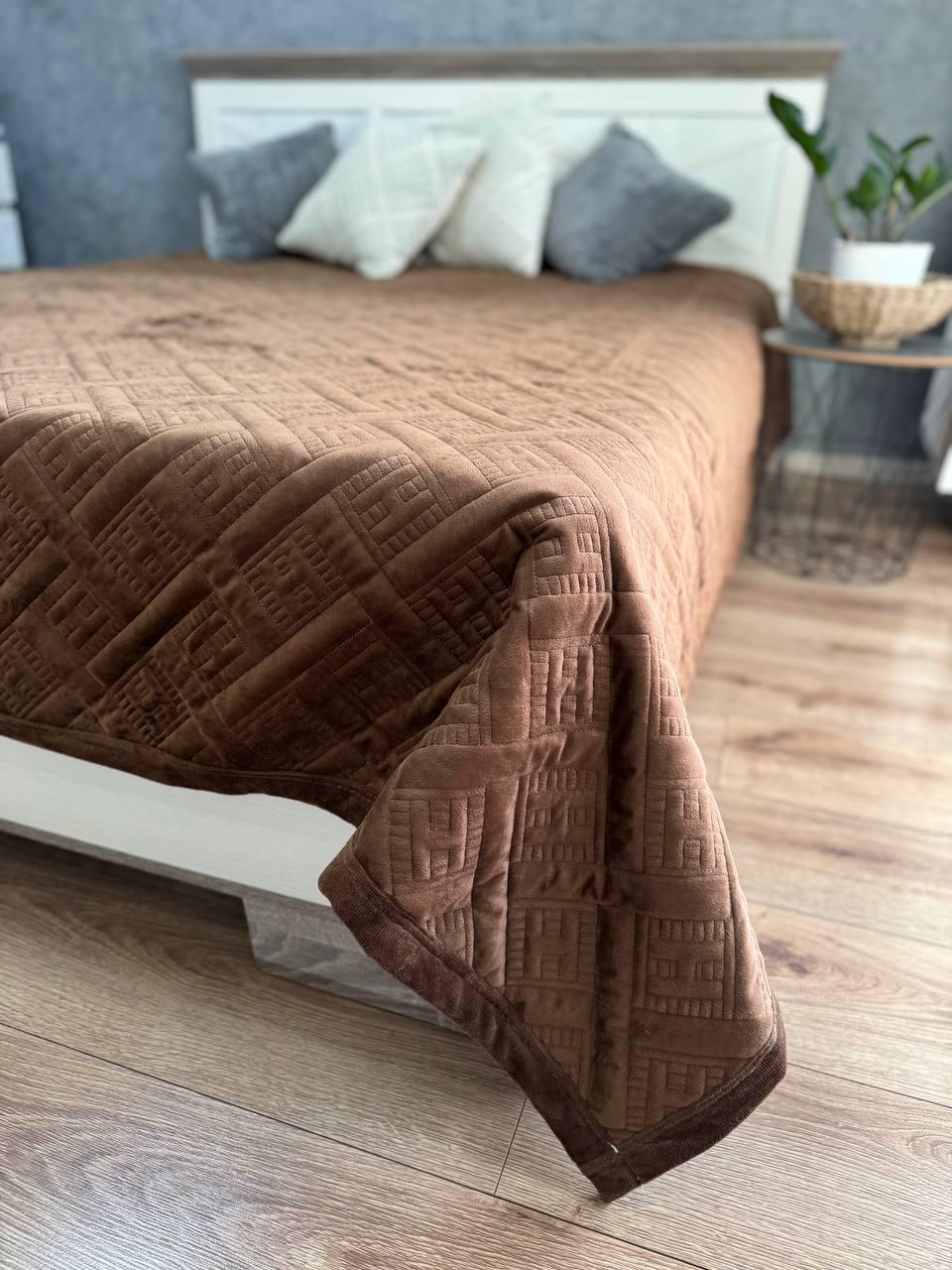 Плед велюровый Макси 230х260 см Коричневый (14070902) - фото 3