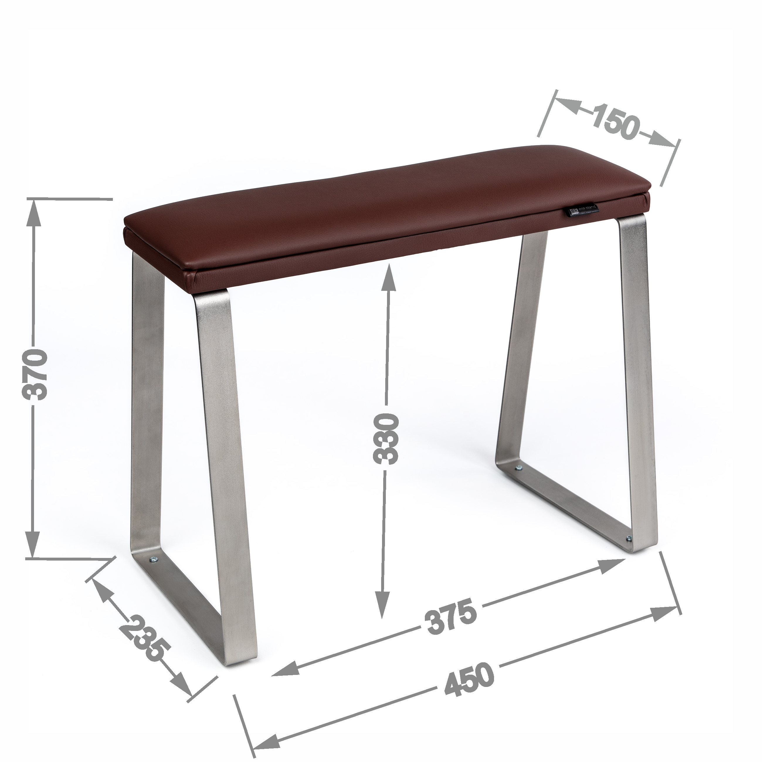 Педикюрная подставка для ног eco stand PADIX на металлических ножках Коричневый (26397961) - фото 6
