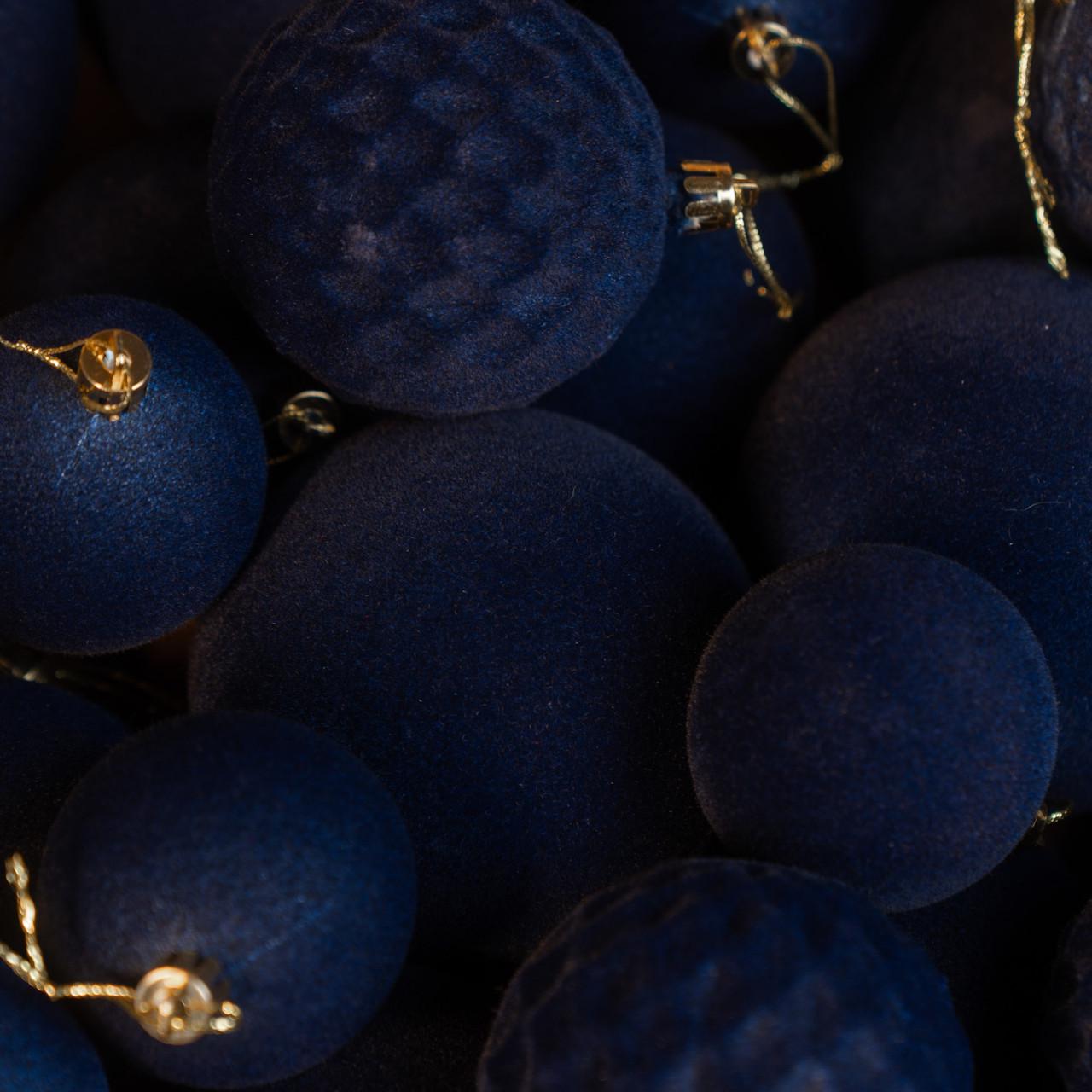 Кулі ялинкові оксамитові Синій (2765837164) - фото 4 Кулі ялинкові оксамитові Синій (2765837164) - фото 4