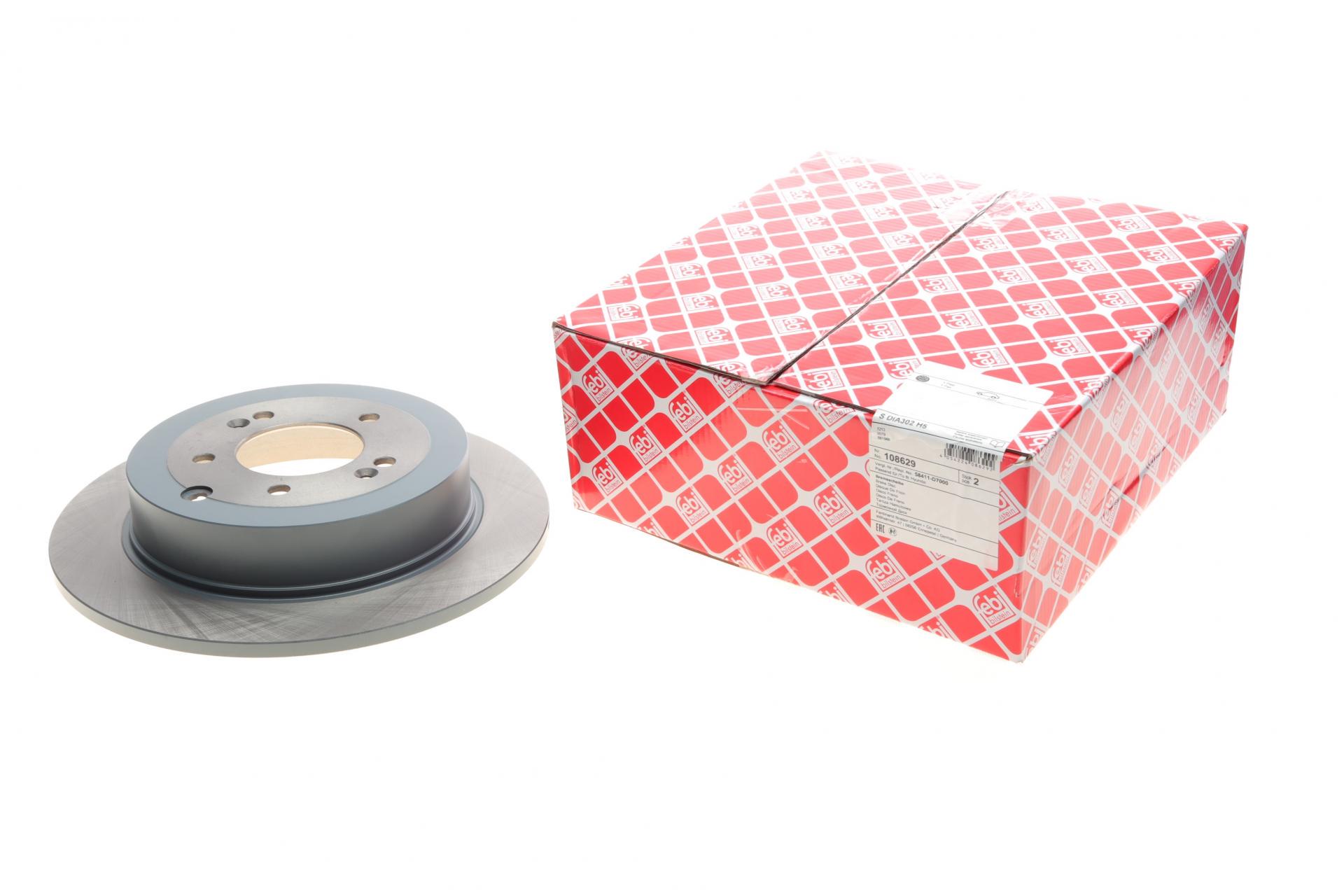 Диск тормозной задний FEBI BILSTEIN для Hyundai Tucson II 15-/Kia Sportage 16- 302x10 мм (108629)