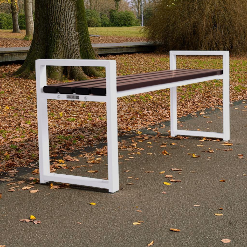 Лавка з ПВХ профілю ТОБІ ШО модерн без спинки 1514х598х415 мм Коричнево-Білий - фото 5