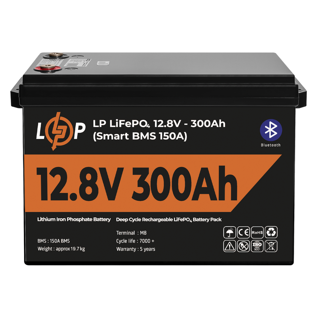 Аккумулятор LP LiFePO4 12,8V-300 Ah 3840Wh Smart BMS 200А с BT пластик (28152213)