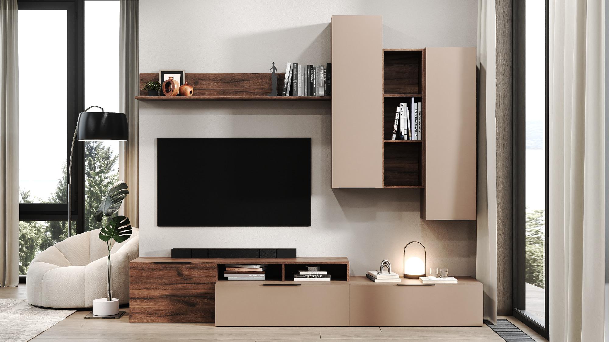 Гостиная комплект Світ меблів Лора 2 из ДСП Дуб ливорно/Тоффи (51755)