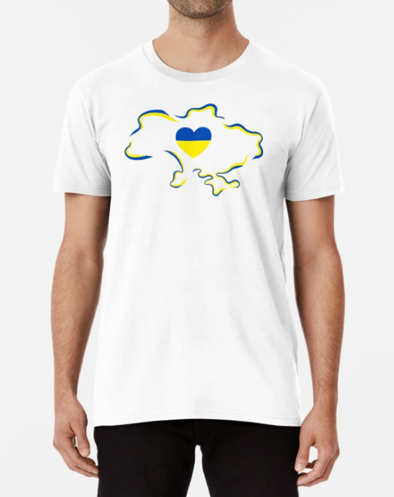 Футболка мужская Stedman с принтом Украина сердце на карте XXXL Белый (УКР402-12)
