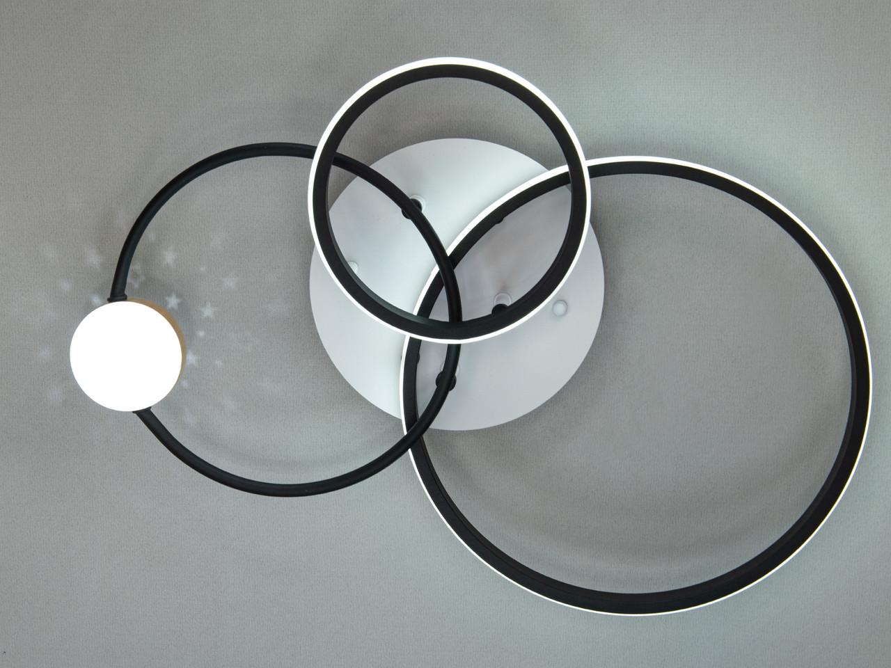 Люстра LED на 3 кільця MX2987-3SWH+BK-LS 45W Білий/Чорний (2500792753) - фото 2 Люстра LED на 3 кільця MX2987-3SWH+BK-LS 45W Білий/Чорний (2500792753) - фото 2