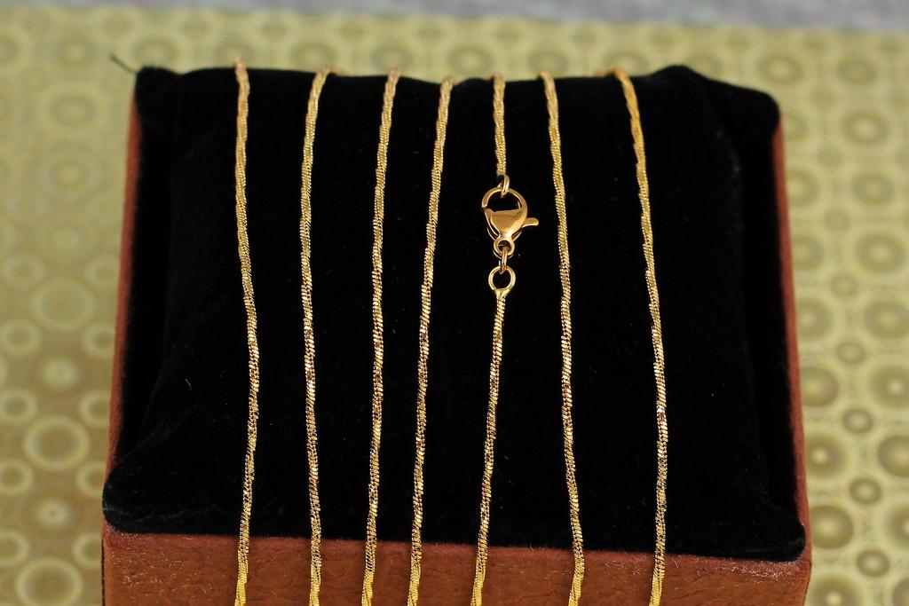 Цепь Xuping Jewelry крученый жгут 45 см 1 мм Золотистый (2448971489)