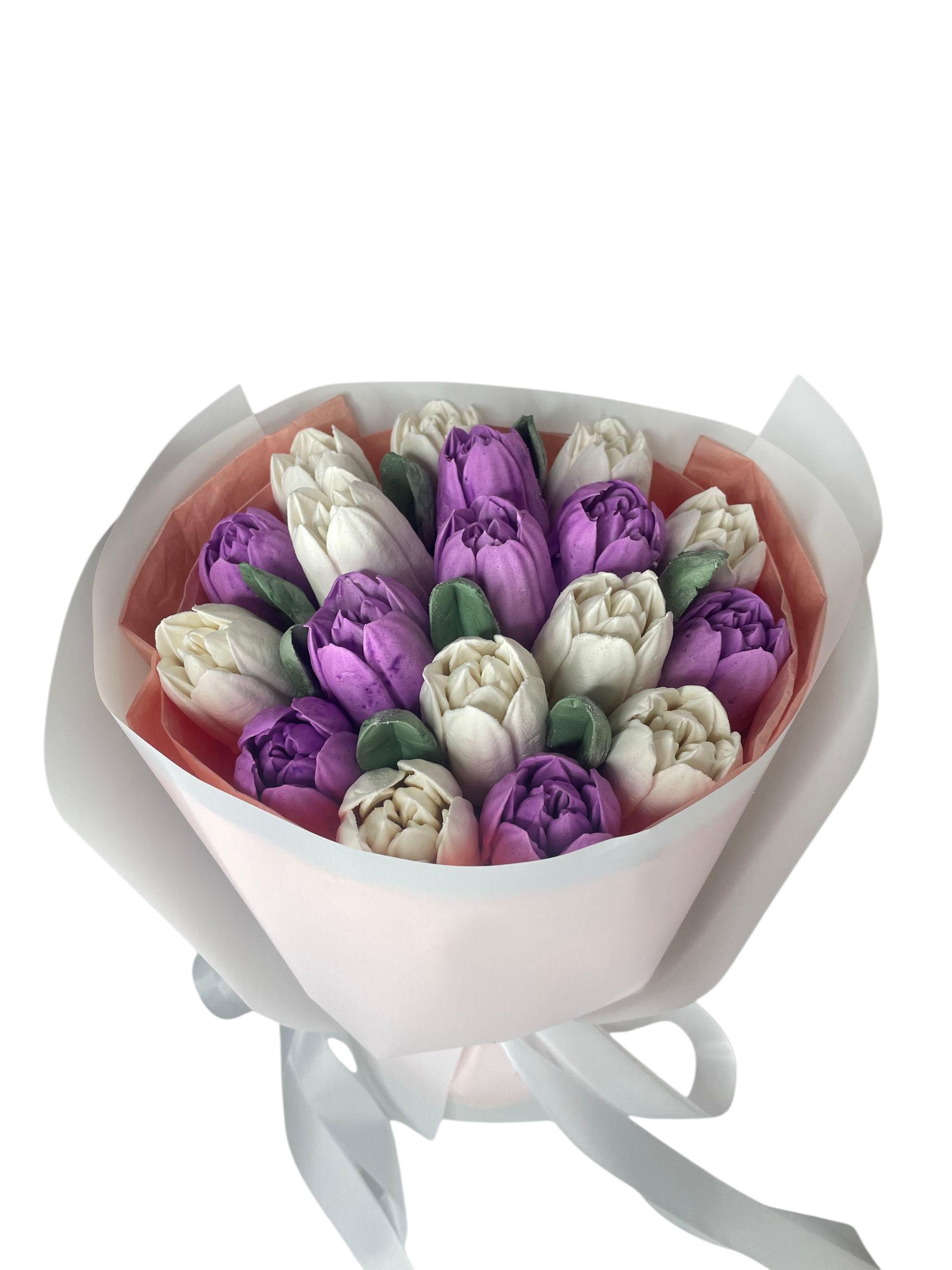 Букет зефірних квітів ручної роботи 15 см (30317705)