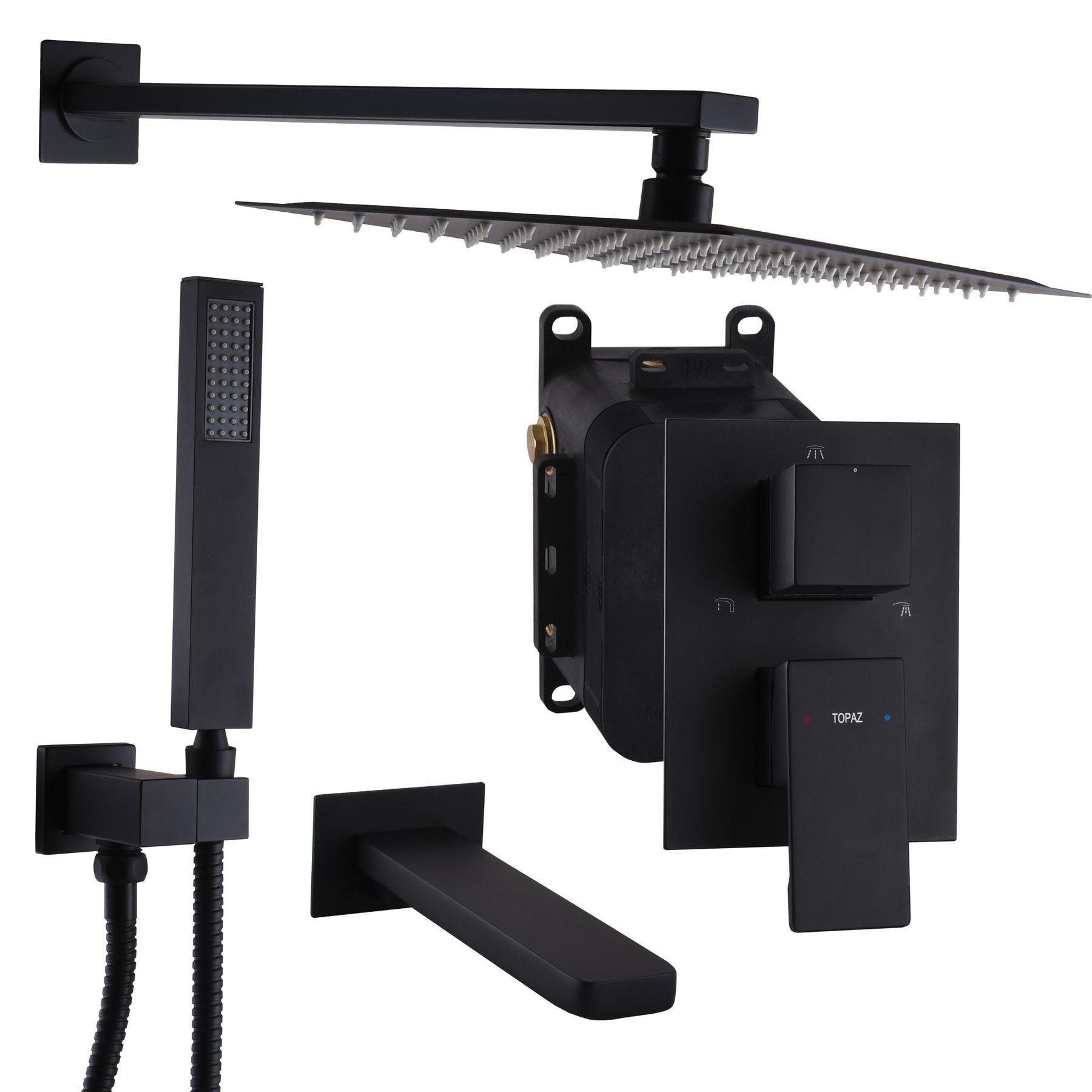 Смеситель для душа скрытый встроенный TOPAZ ODISS TO (08115-H13-BL)