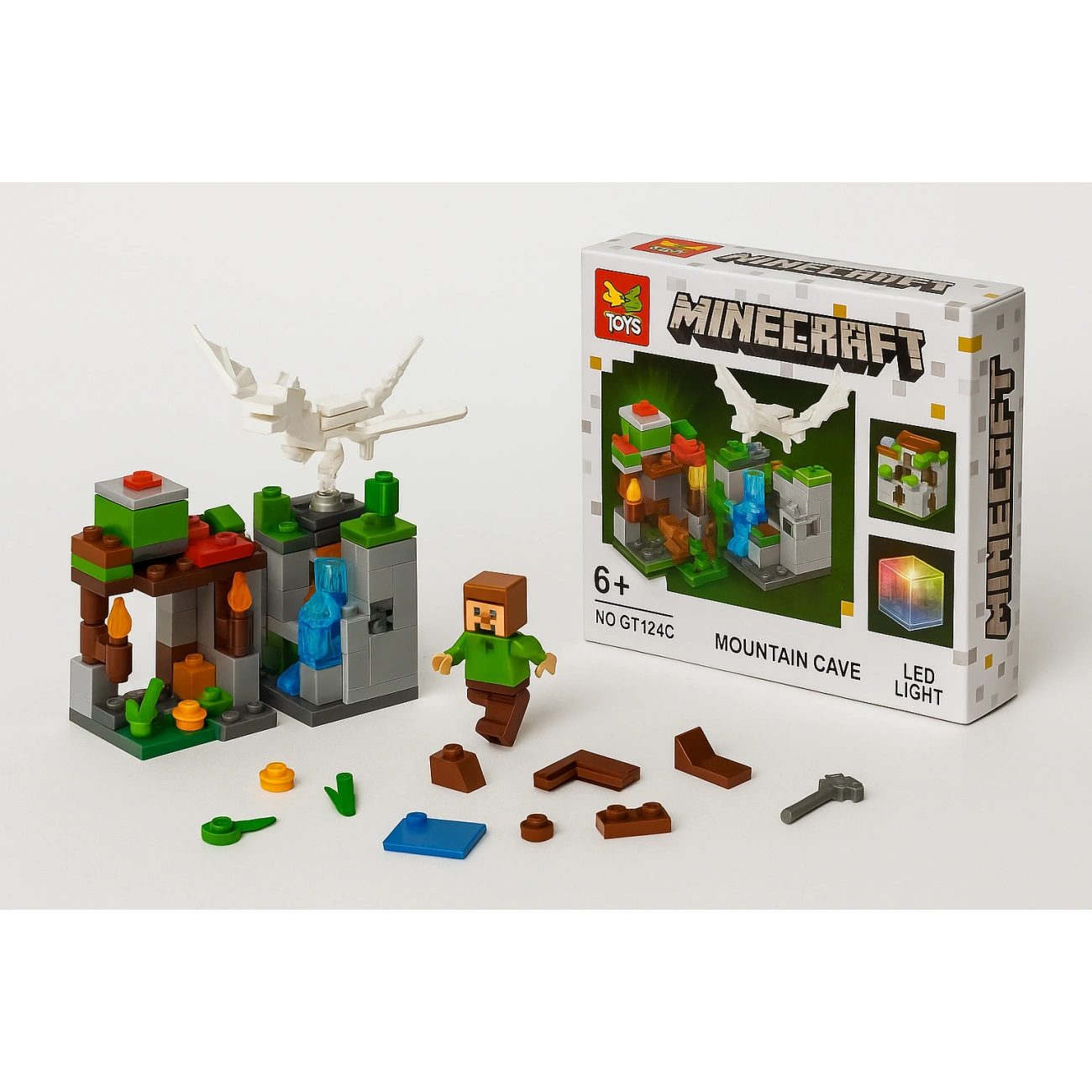 Набор игровой для детей Minecraft Горная пещера с фигурками и 248 дет. (29415003) - фото 3 Набор игровой для детей Minecraft Горная пещера с фигурками и 248 дет. (29415003) - фото 3