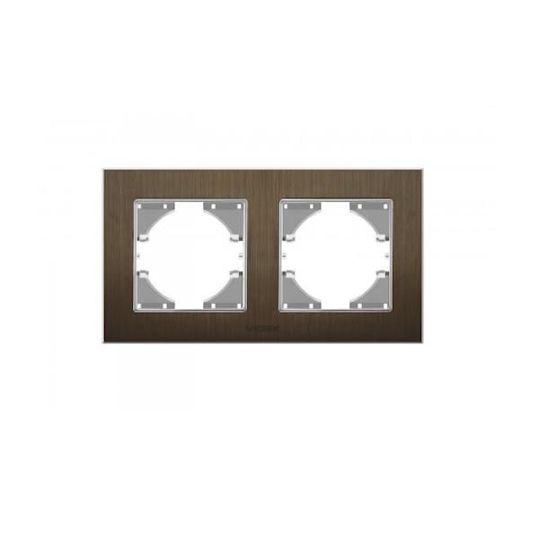 Рамка двухместная горизонтальная Videx Binera Шоколадный алюминий (00000013095)
