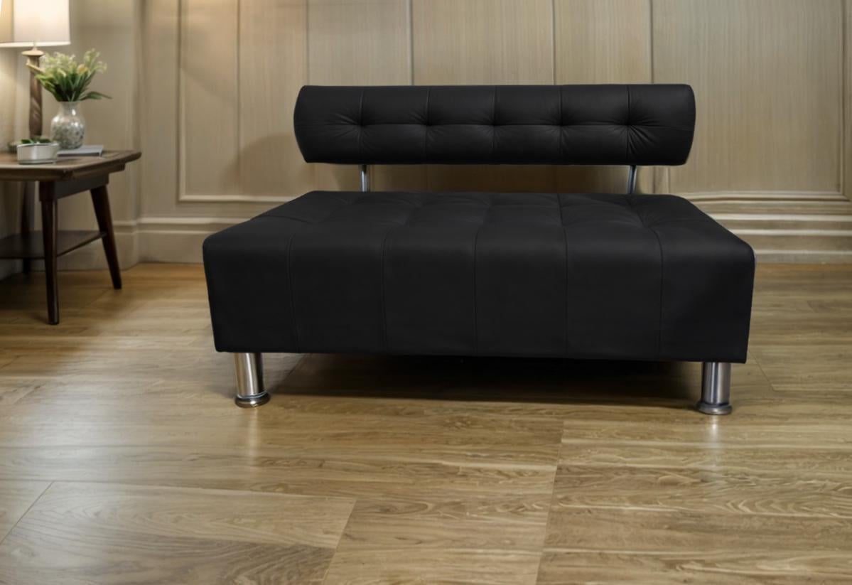 Диван офисный Tobi Sho Стелс со спинкой без подлокотников 1000x560x750 мм кожзам Черный (2230)